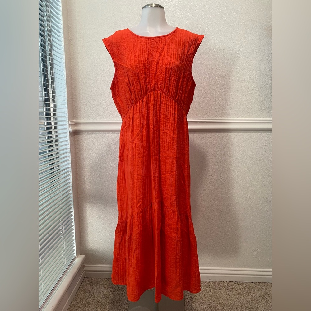 Nine West Vibrant Orange Maxi Dress